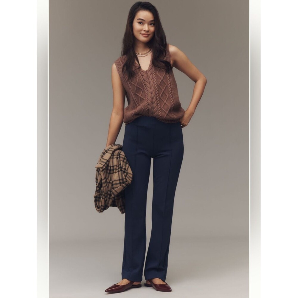 Anthropologie Maeve Poppy Kick-Flare Full-Length Pull-On Pants